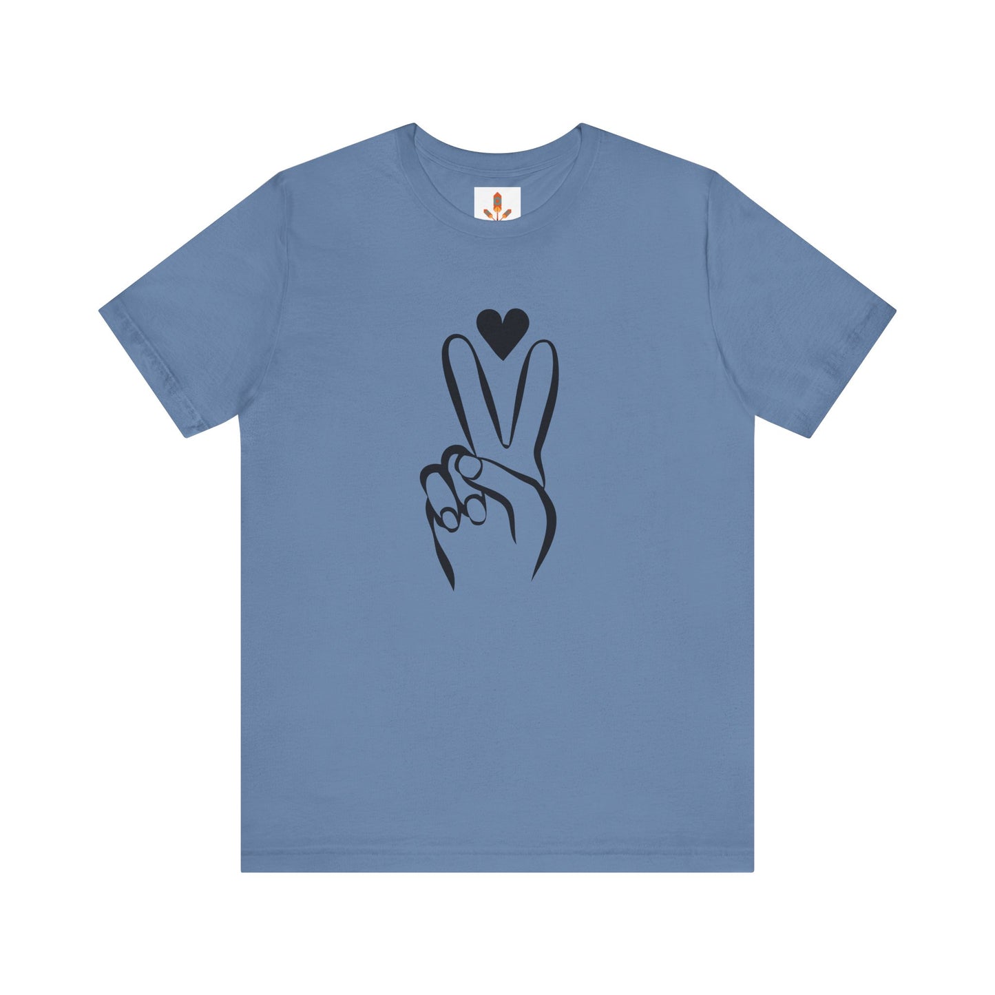 Peace Hand Sign with Heart T-shirt