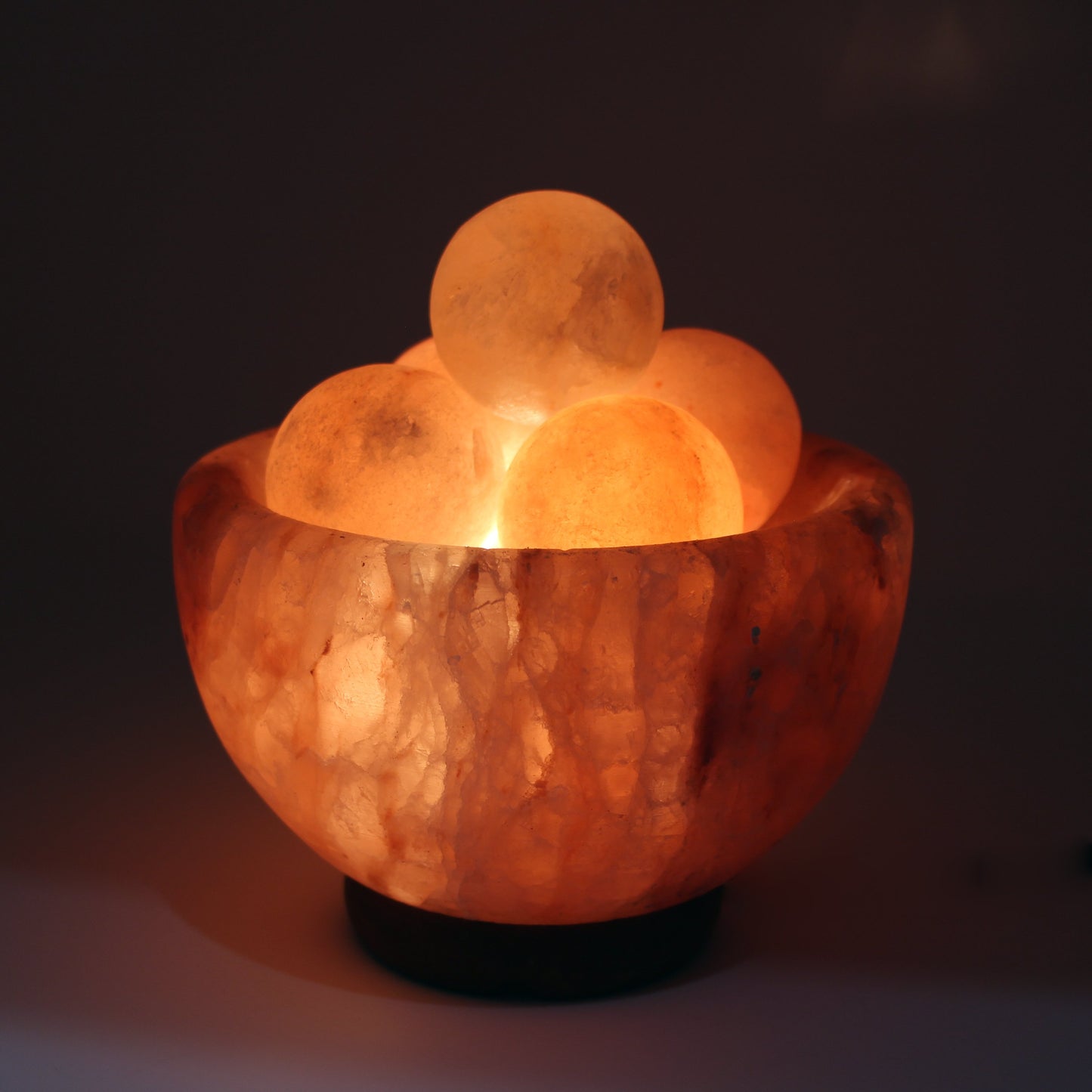 Natural Himalayan Rock Salt Lamp - Bowl with 6 Heated Salt Balls