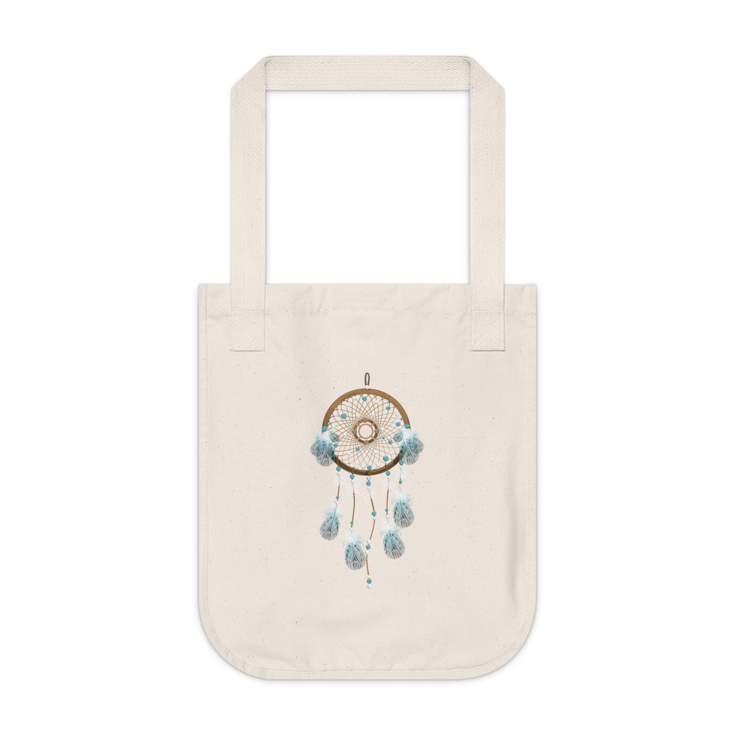 Blue and Brown Dream Catcher Organic Canvas Tote Bag