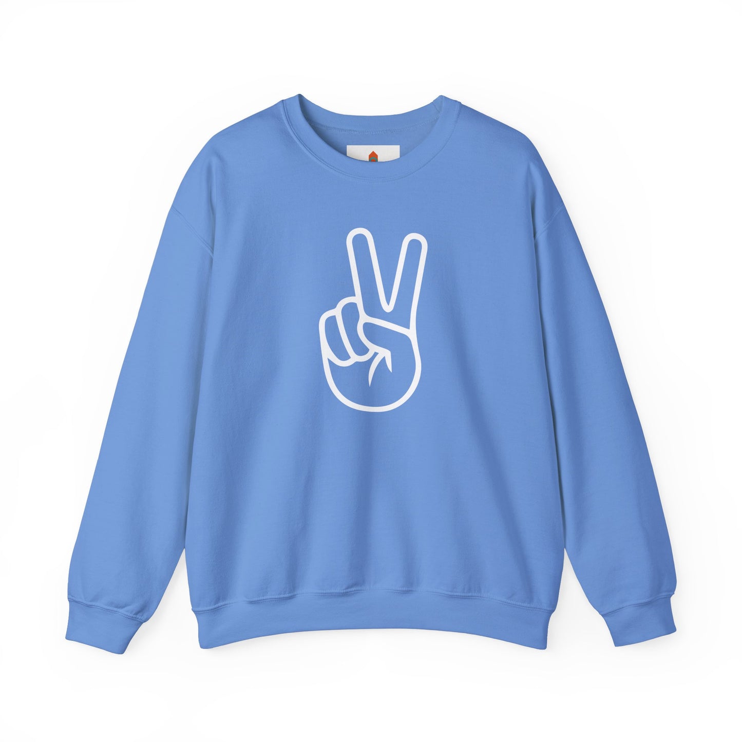 White Simple Peace Hand Sign Sweatshirt