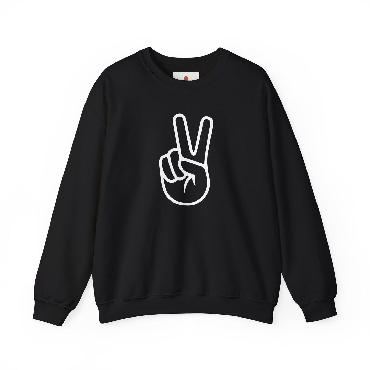 White Simple Peace Hand Sign Sweatshirt