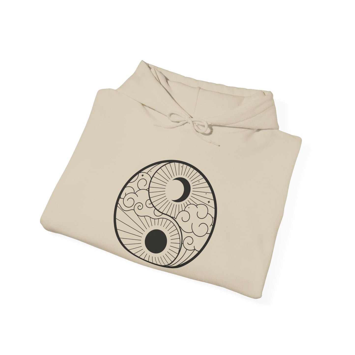 Yin Yang Sun and Moon Design Hoodie