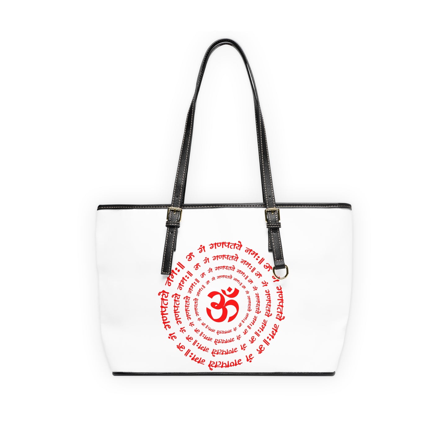 Om Mantra Design Leather Shoulder Bag