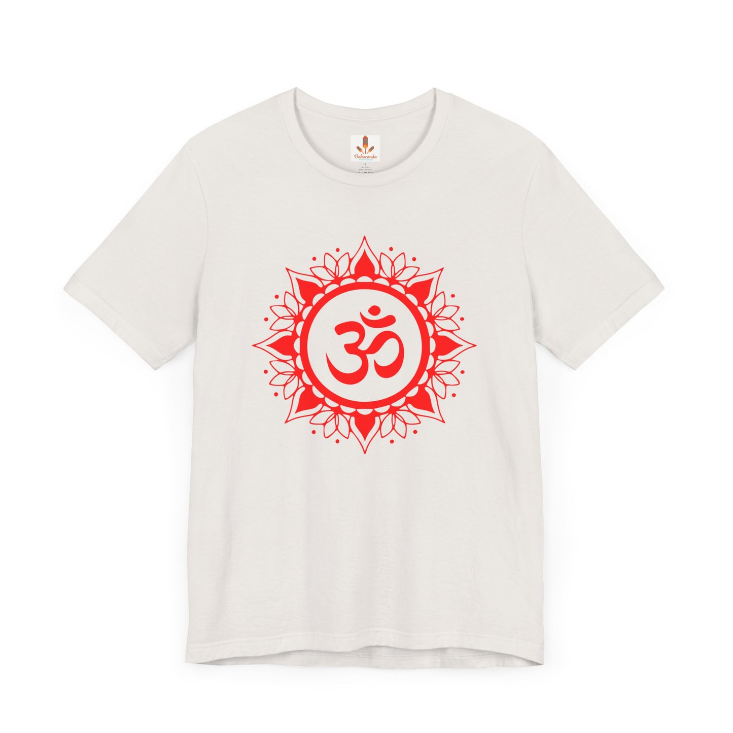 Red Om Lotus Design T-shirt