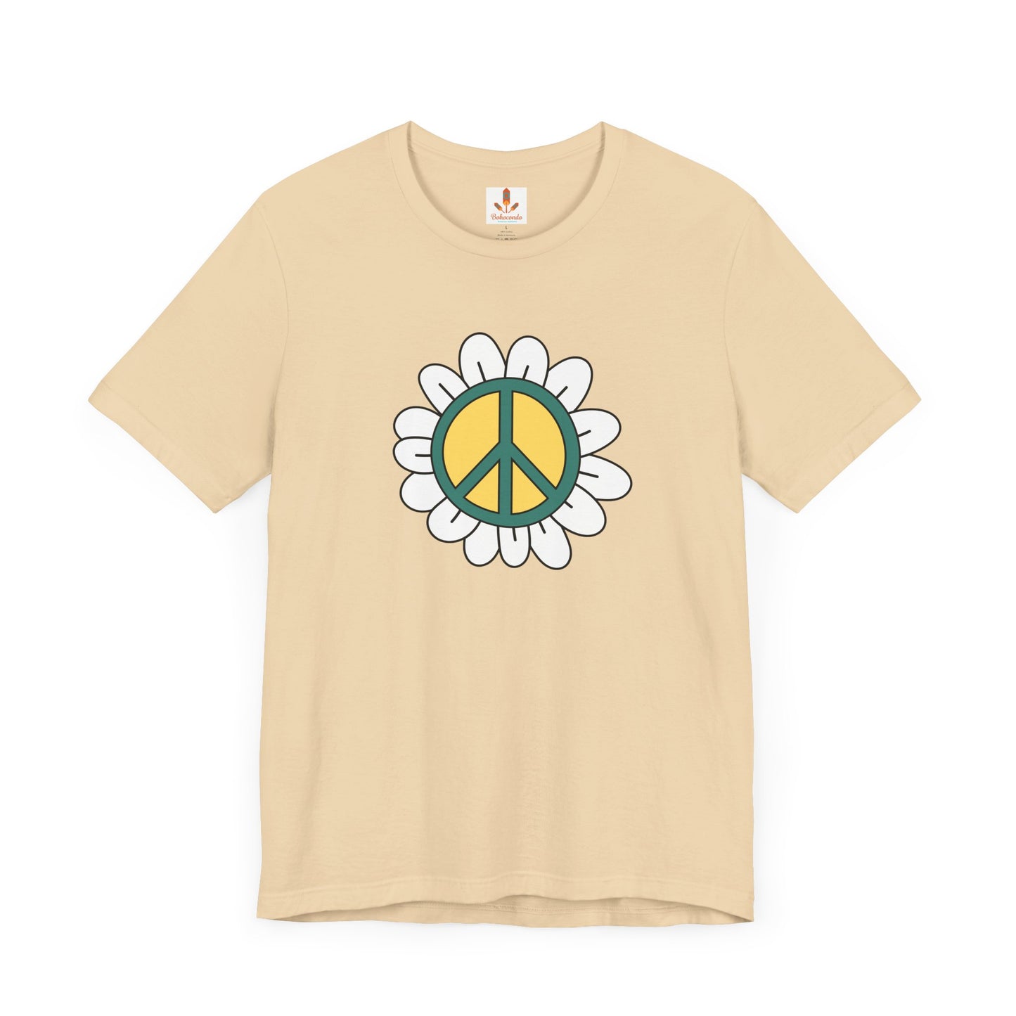 Peace Sign in White Flower T-shirt