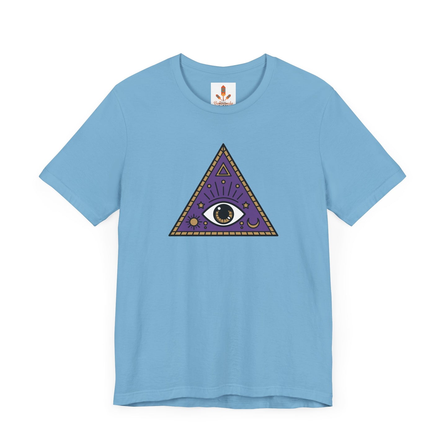 White Evil Eye and Pyramid T-shirt