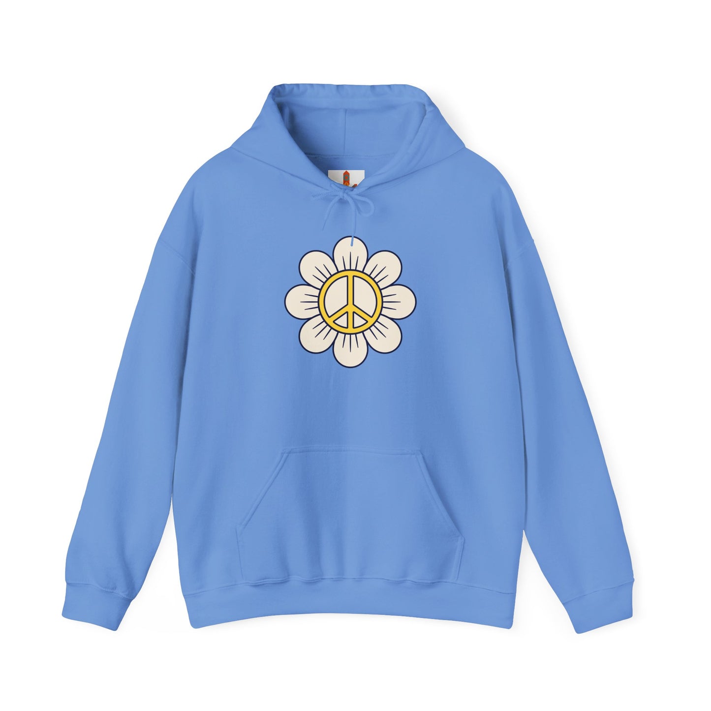 Yellow Peace Sign in a Flower Hoodie