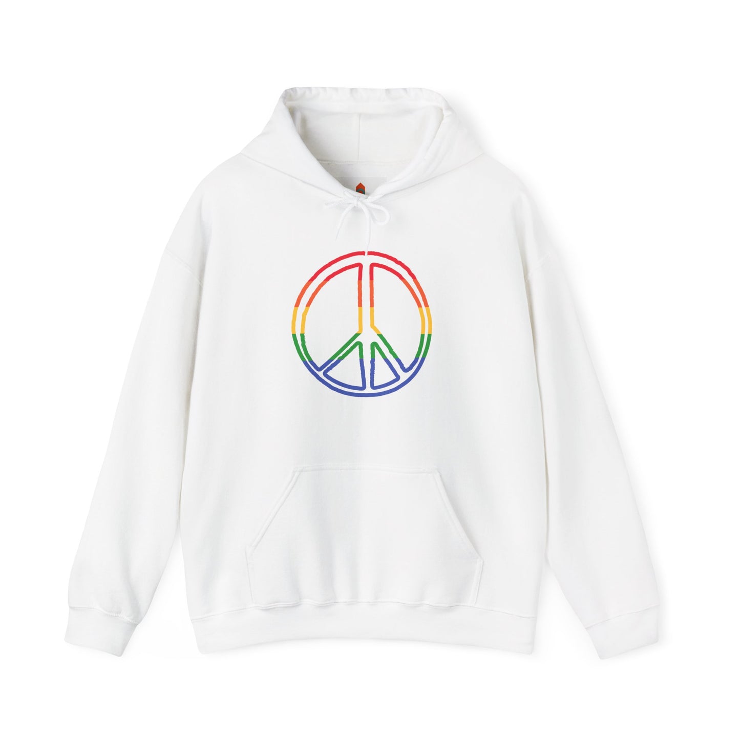 Drawing of Rainbow Peace Sign Hoodie