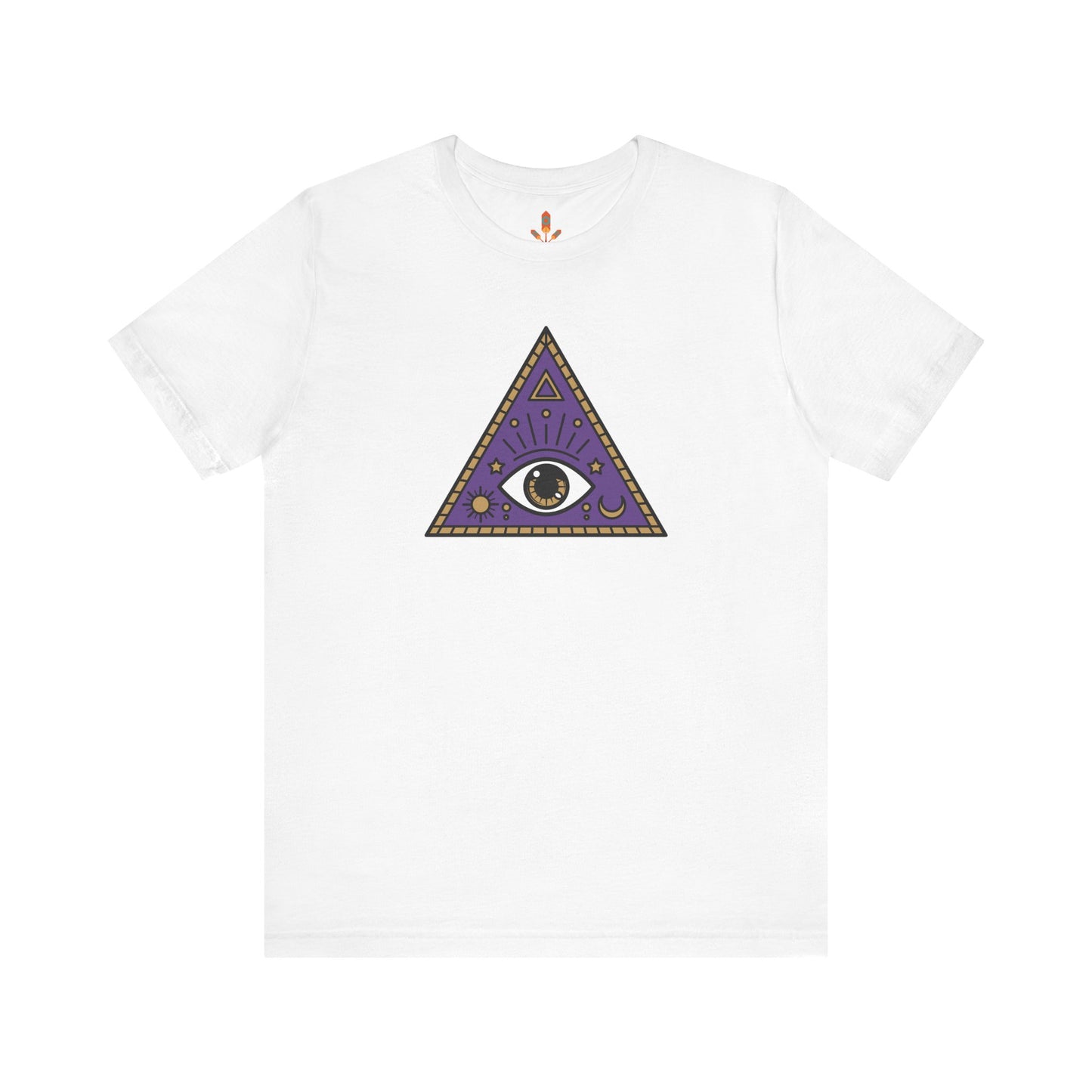 White Evil Eye and Pyramid T-shirt