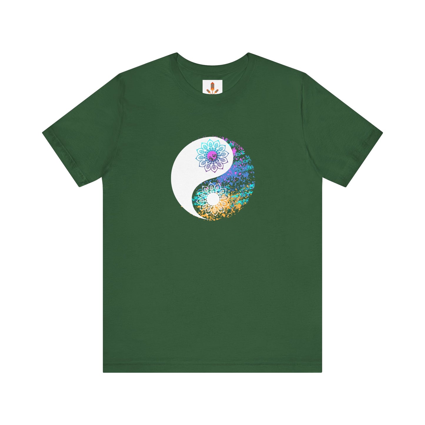 Colorful Lotus Yin Yang T-shirt