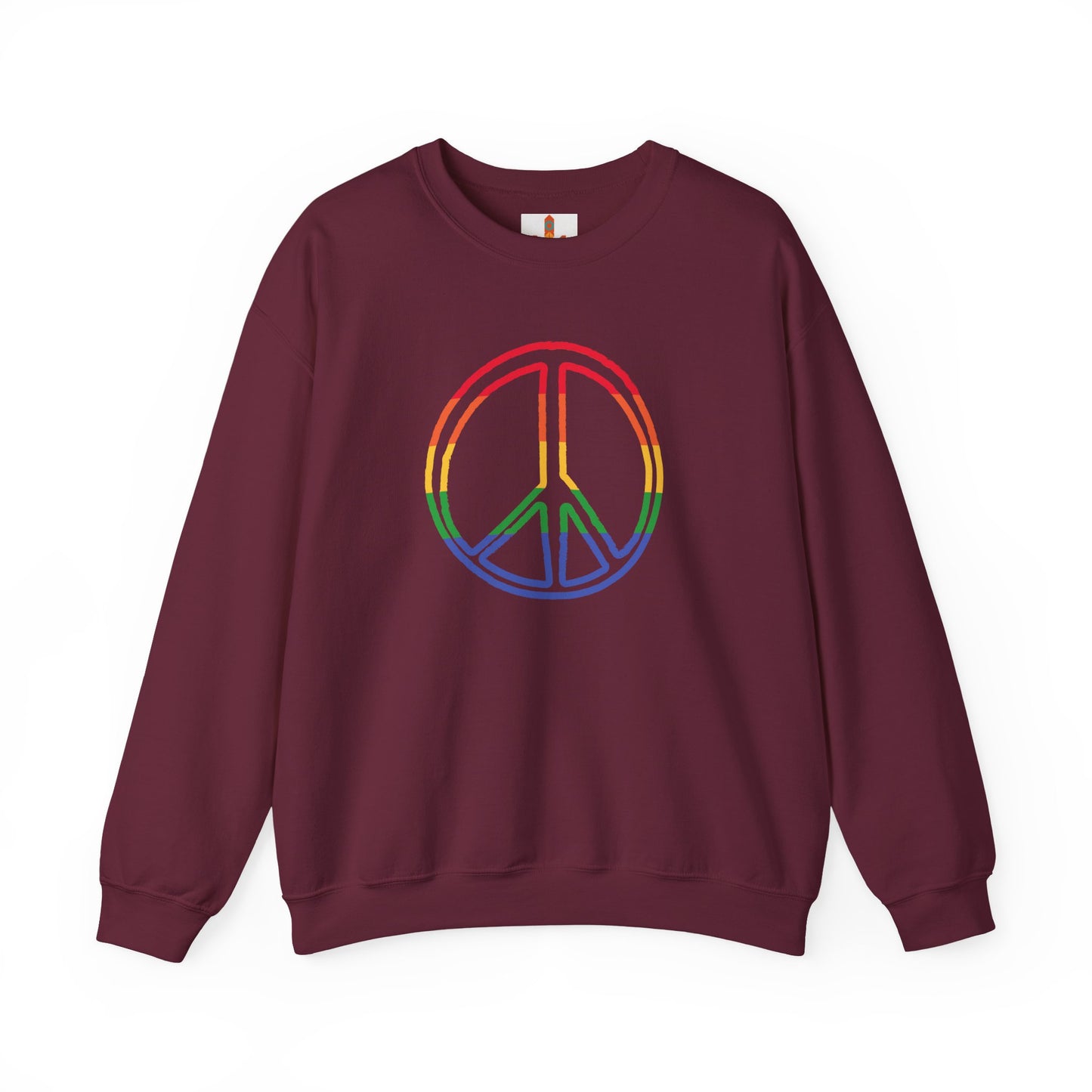 Drawing of Rainbow Peace Sign Sweatshirt