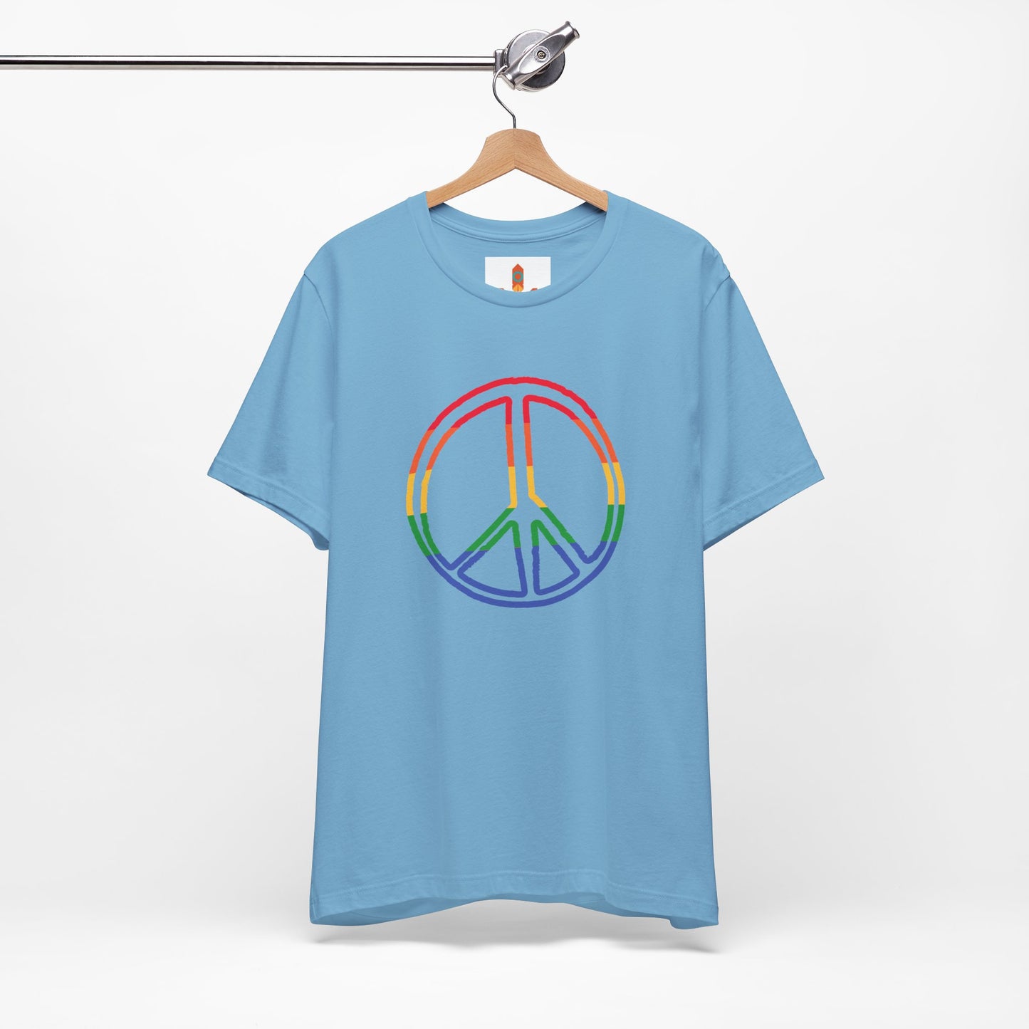 Drawing of Rainbow Peace Sign T-shirt