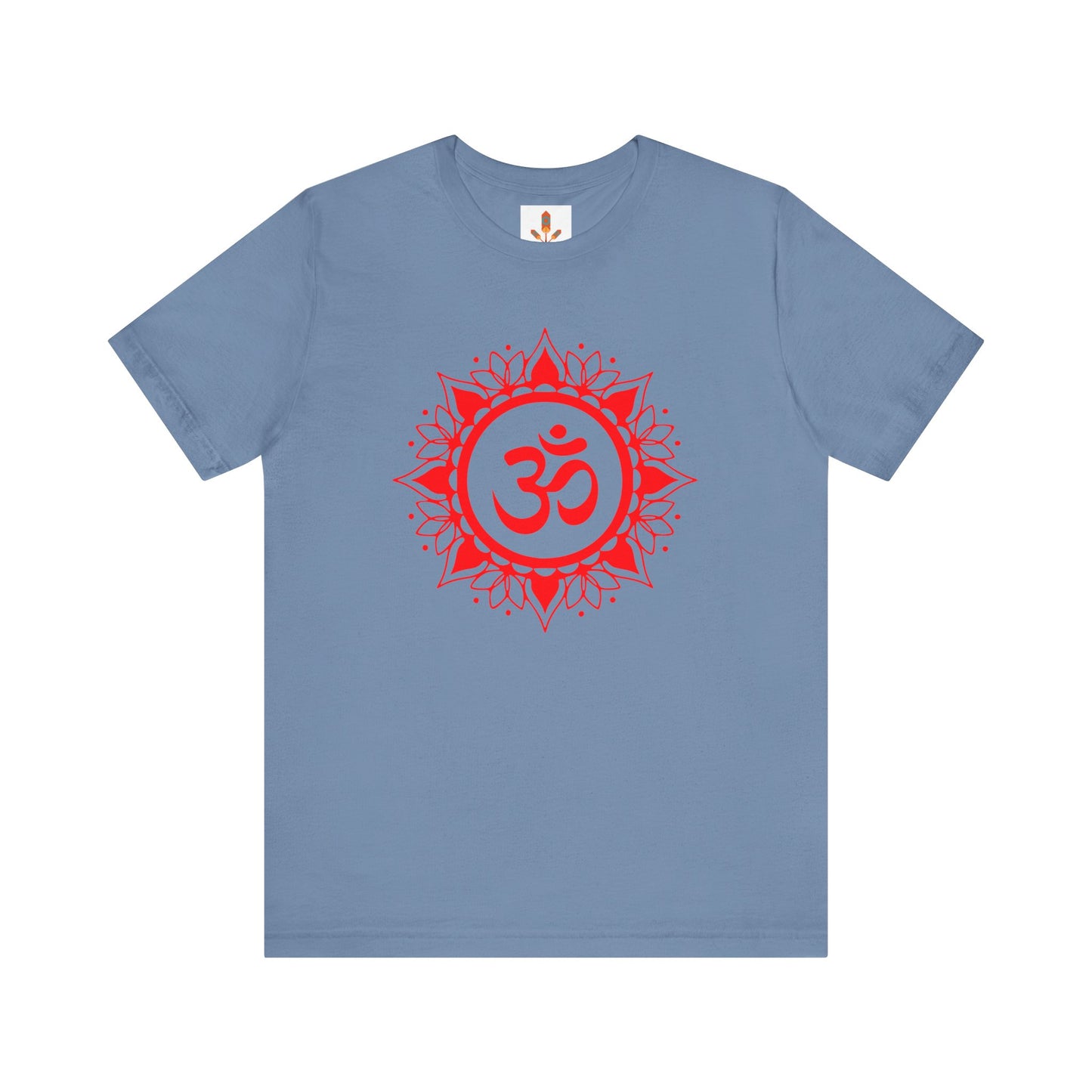 Red Om Lotus Design T-shirt