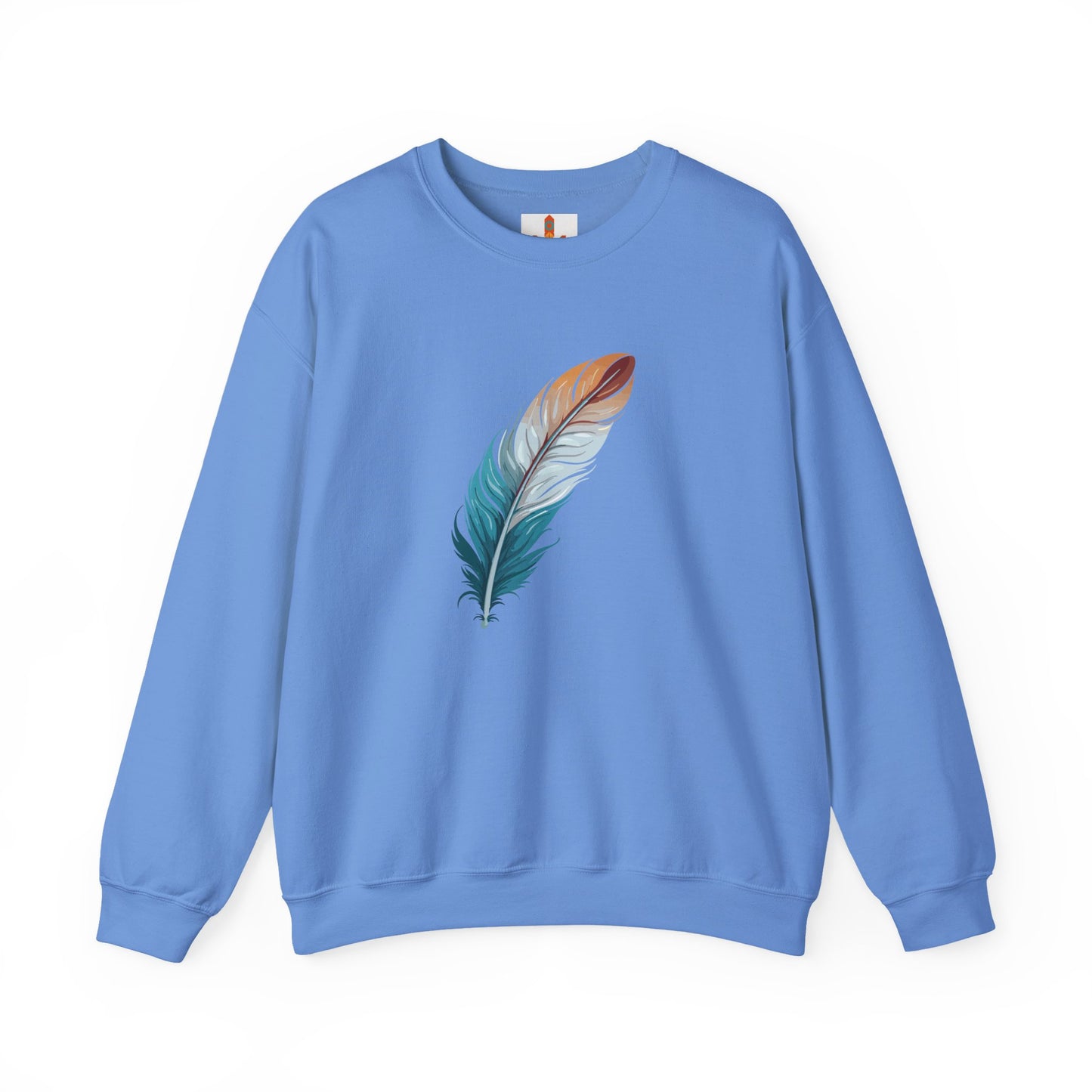 Blue and White Feather Sweatshirt