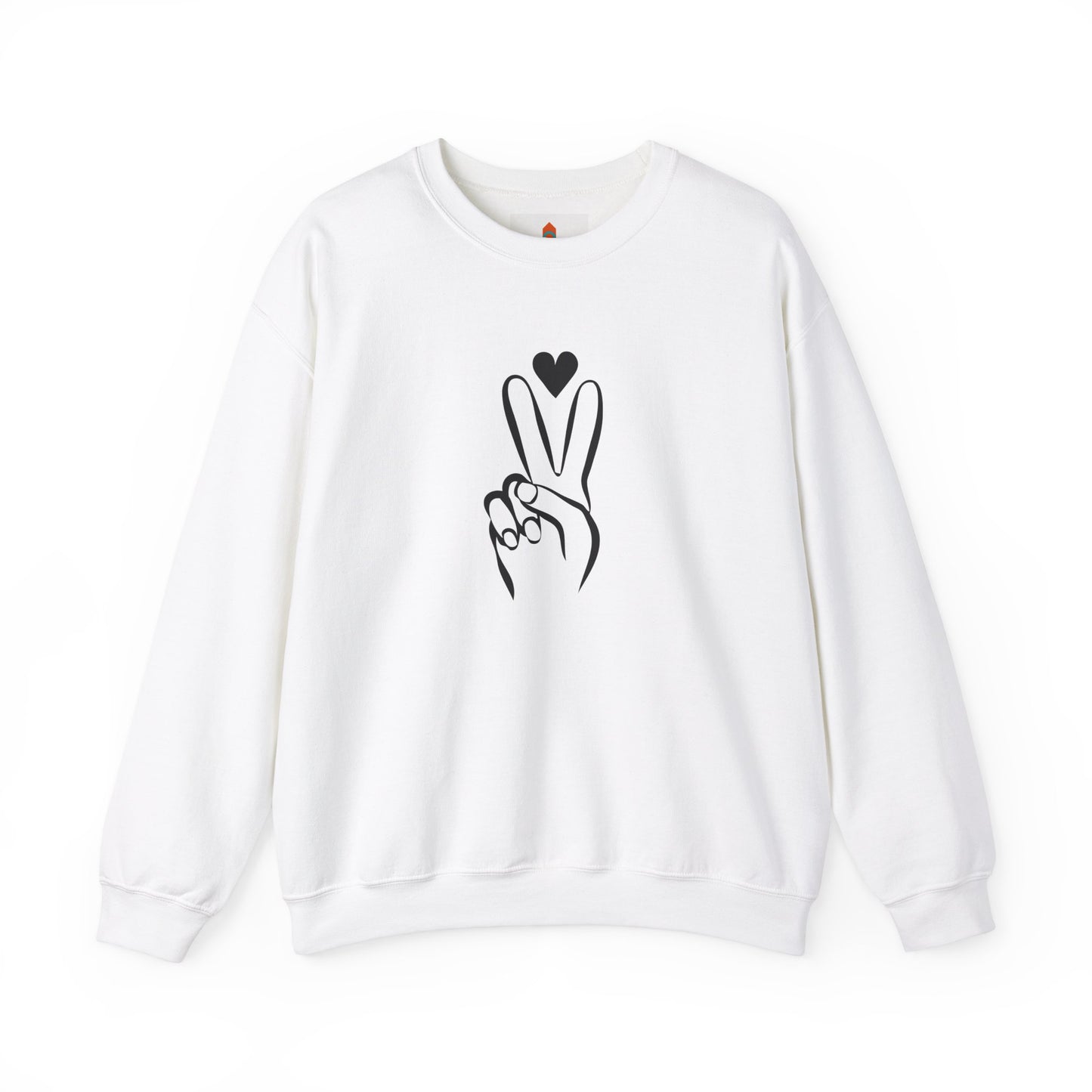 Peace Hand Sign with Heart Sweatshirt