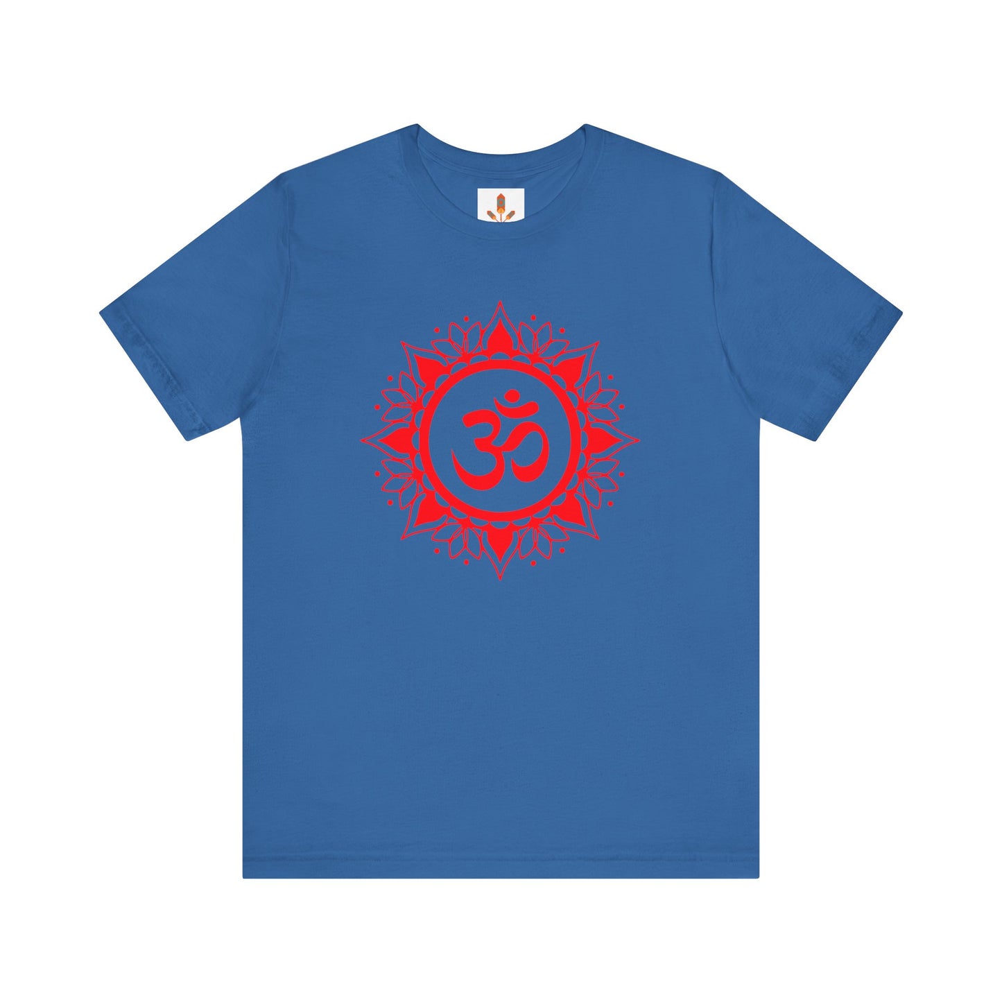 Red Om Lotus Design T-shirt