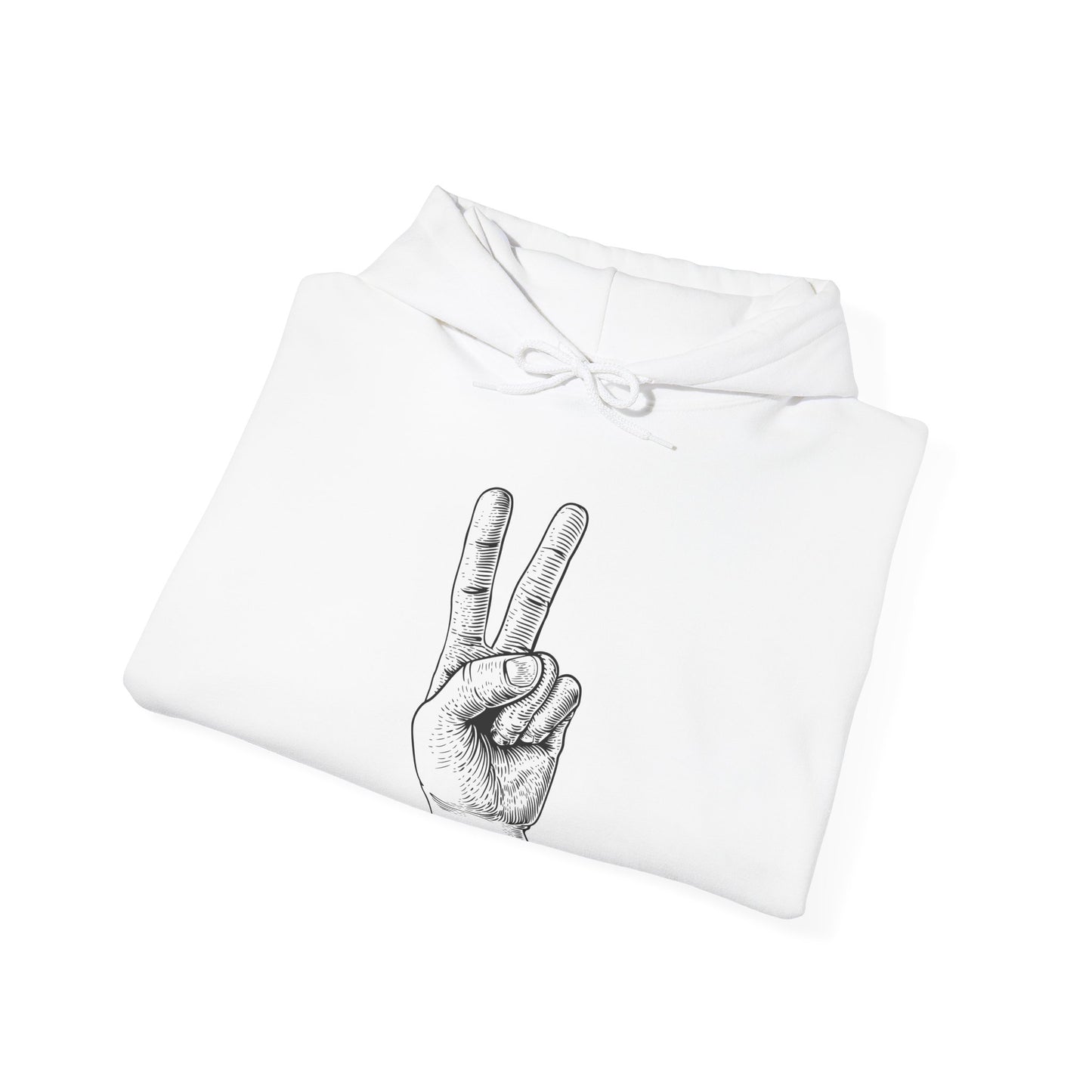 Peace Hand Sign Drawing Hoodie