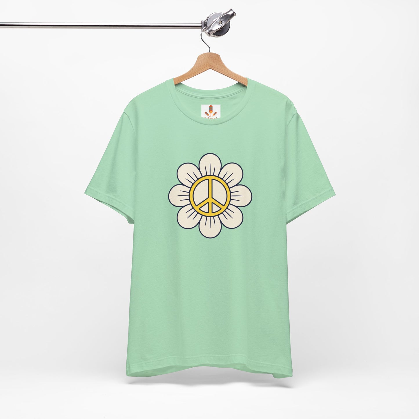 Yellow Peace Sign in a Flower T-shirt