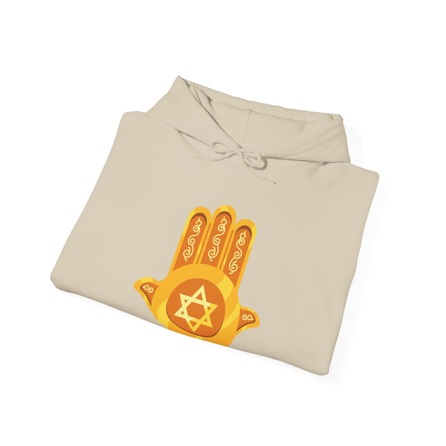 Golden Hamsa Hand with Star of David Hoodie