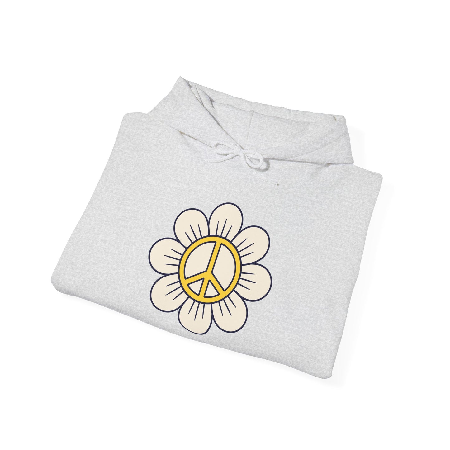 Yellow Peace Sign in a Flower Hoodie