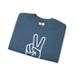 White Simple Peace Hand Sign Sweatshirt