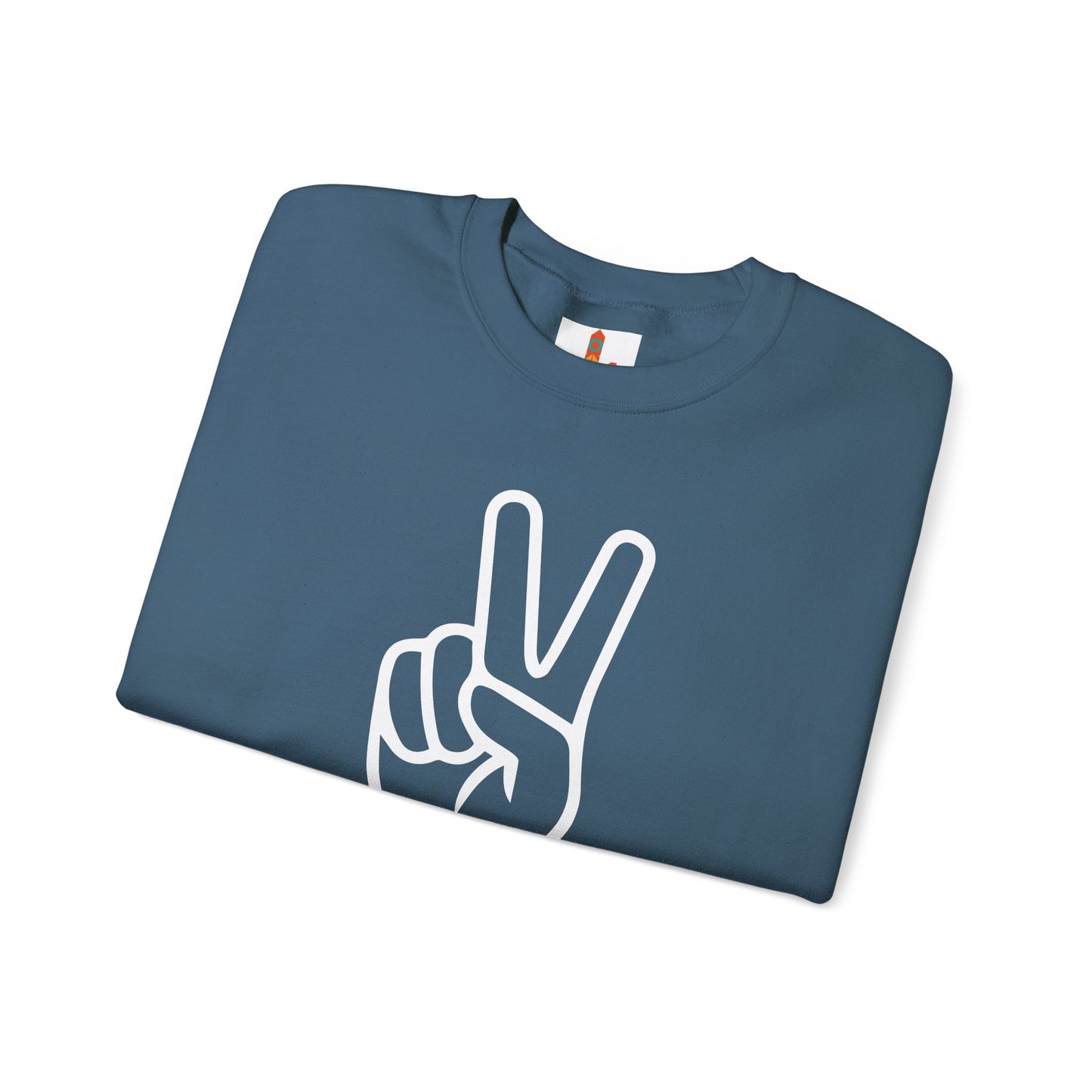 White Simple Peace Hand Sign Sweatshirt