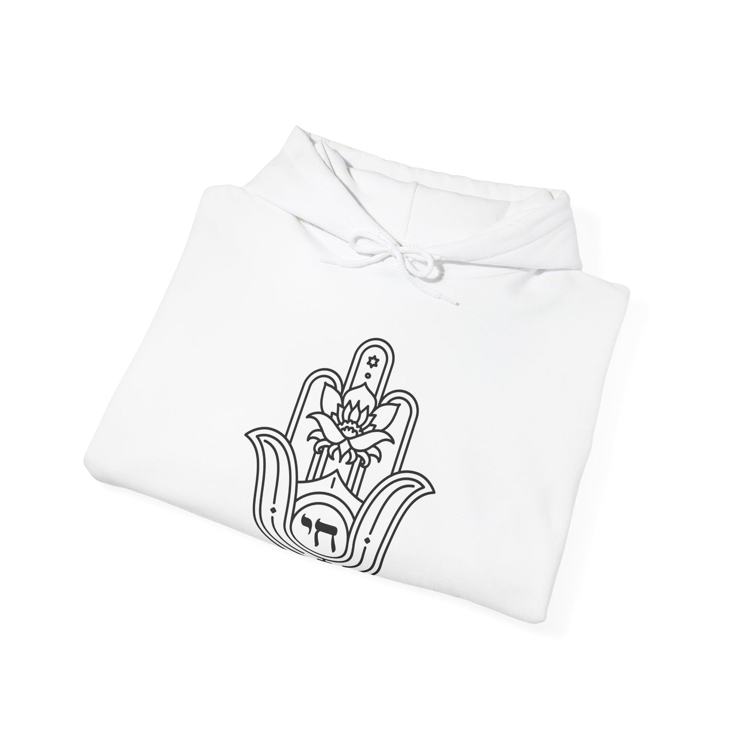 Hamsa Hand with Lotus Design Hoodie