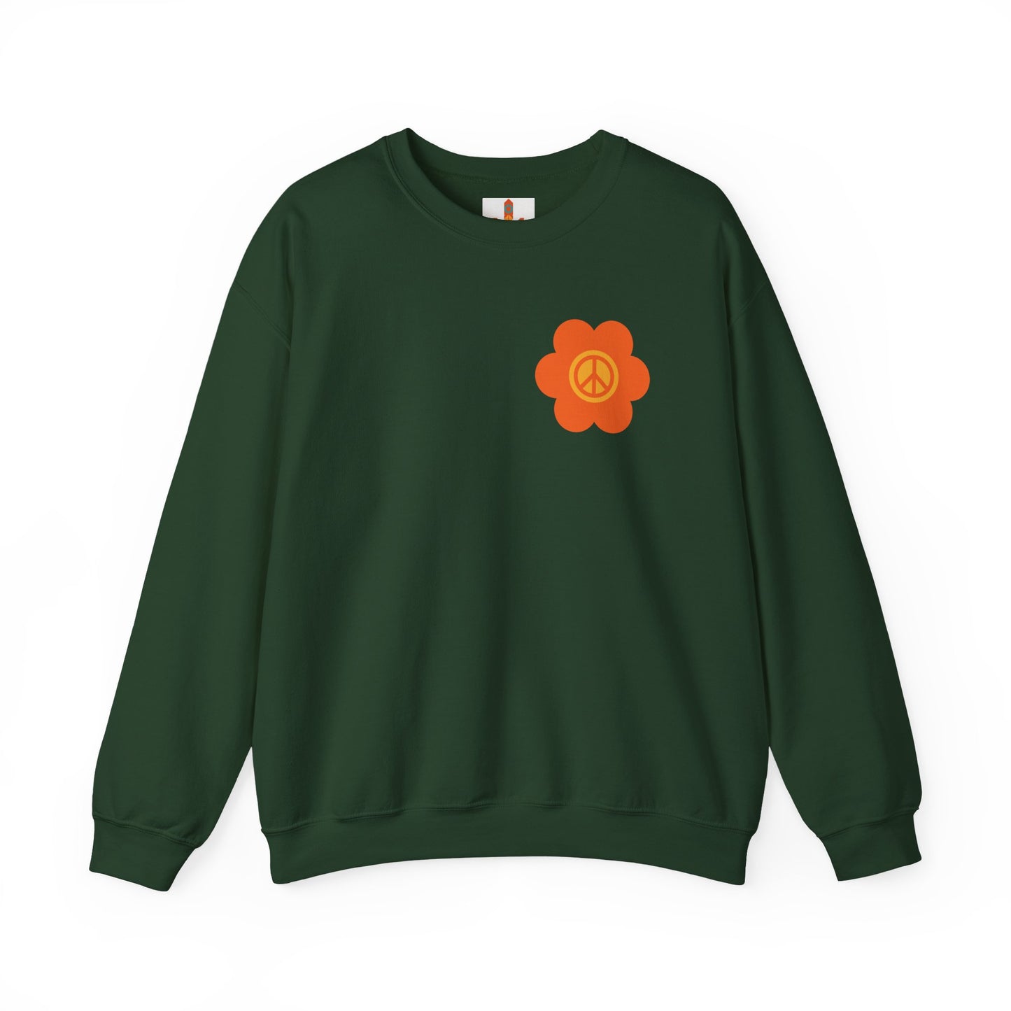 Peace Sign in Orange Flower Sweatshirt