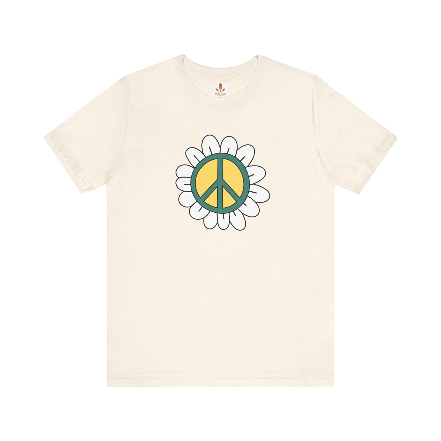 Peace Sign in White Flower T-shirt
