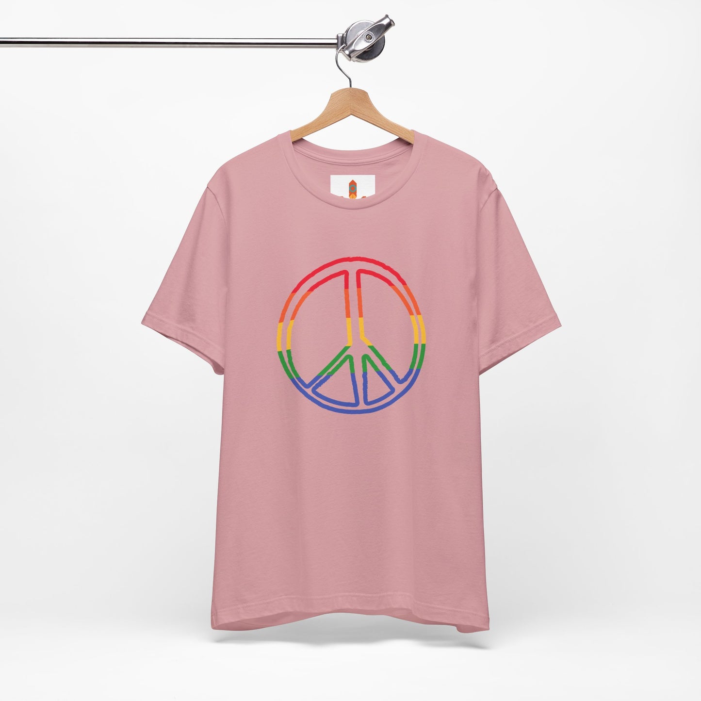 Drawing of Rainbow Peace Sign T-shirt