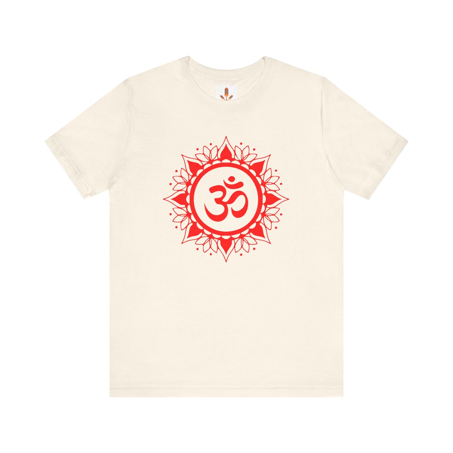 Red Om Lotus Design T-shirt