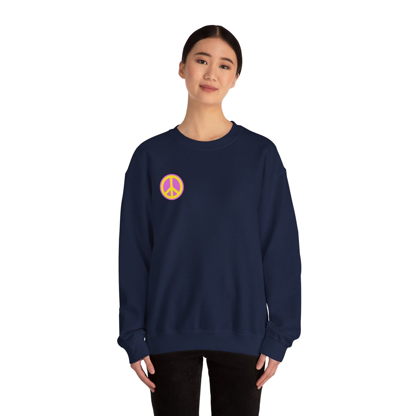 Yellow and Purple Peace Sign Sweatshirt