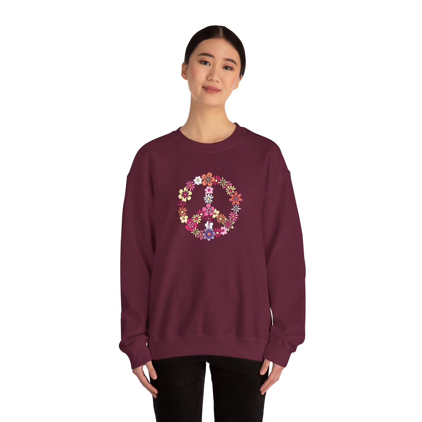 Peace Sign made from Flowers Sweatshirt