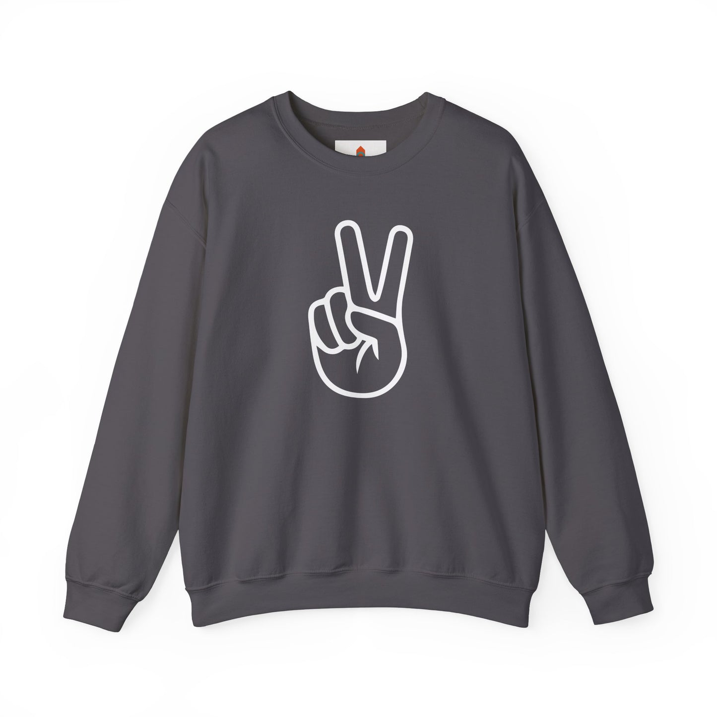 White Simple Peace Hand Sign Sweatshirt