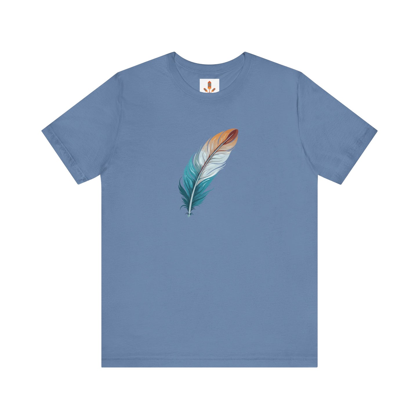 Blue and White Feather T-shirt