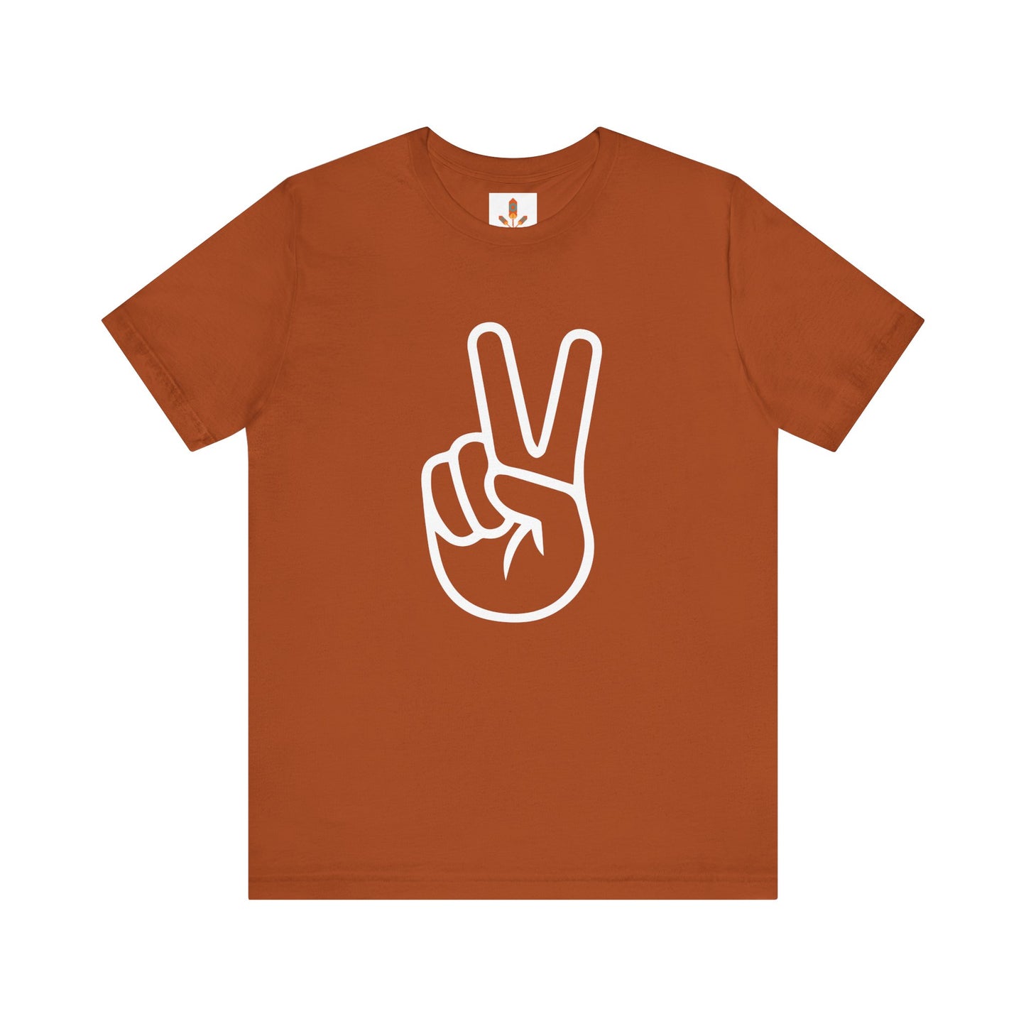 White Simple Peace Hand Sign T-shirt