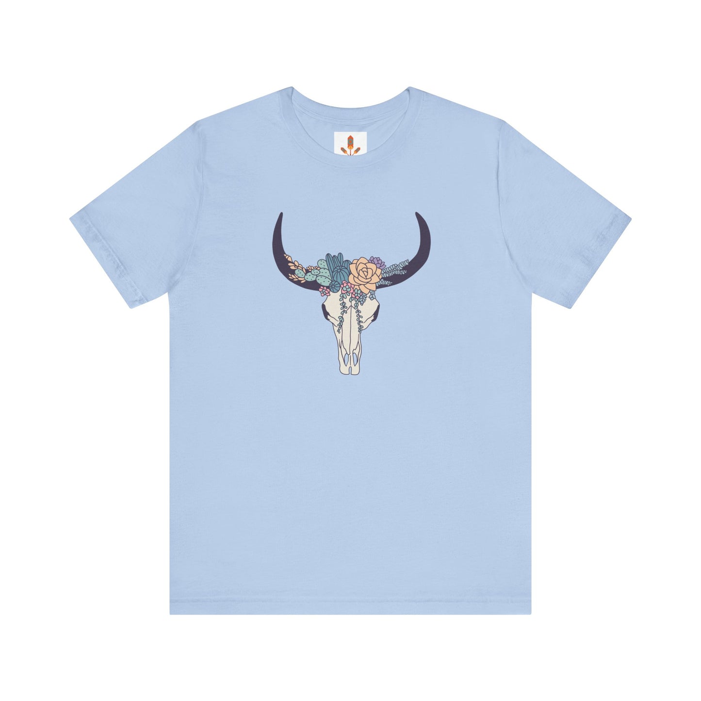 Buffalo Skull with Flowers T-shirt