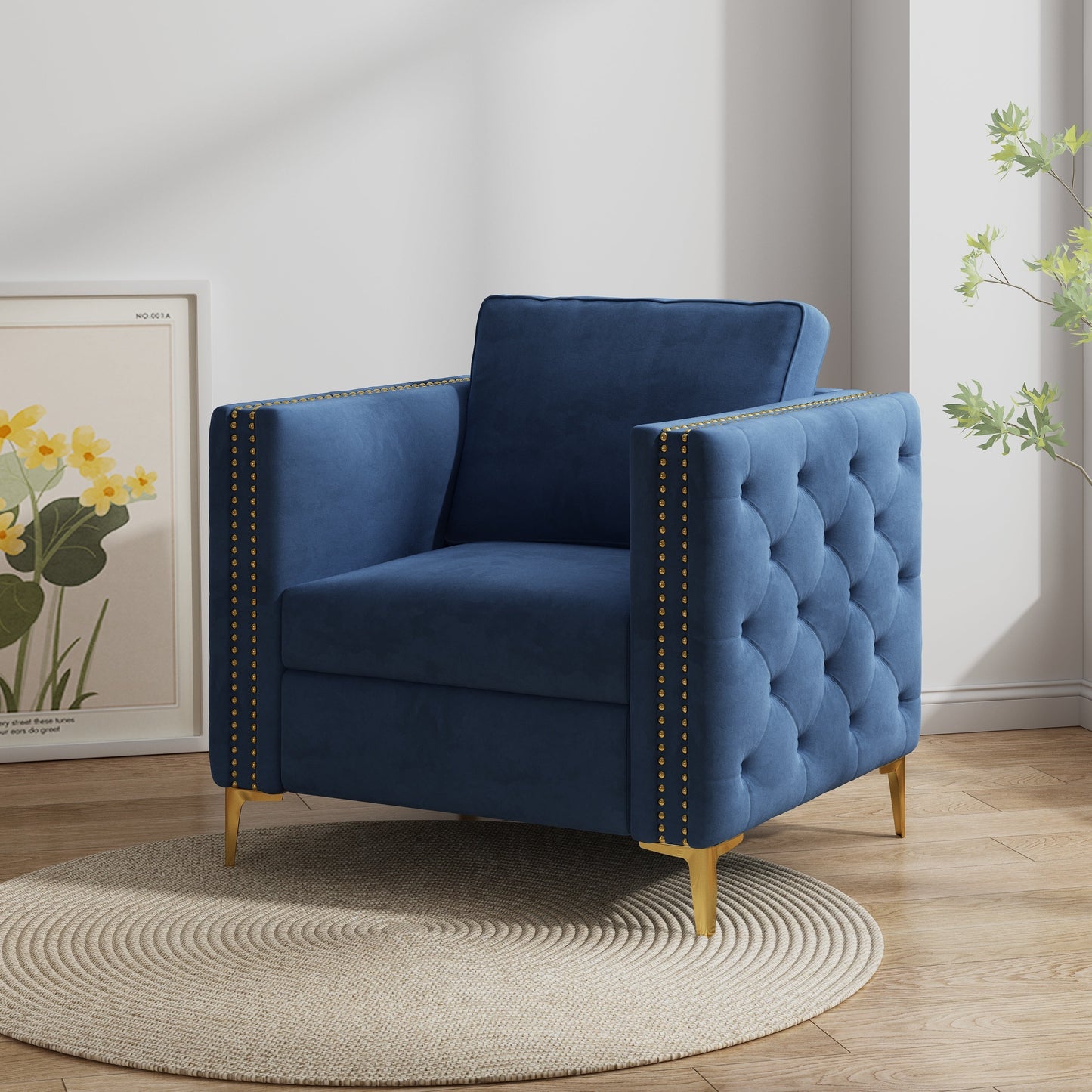 Blue Accent Boho Chair