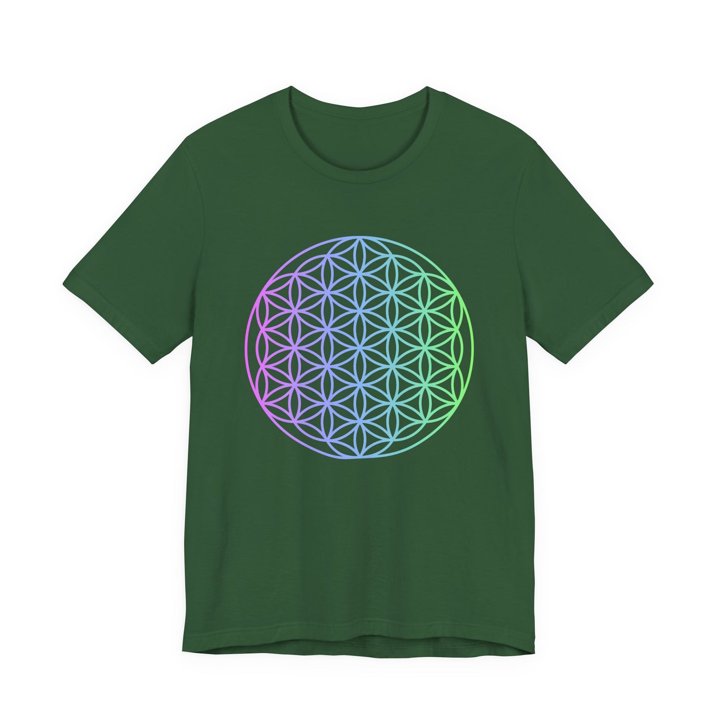 Blue and Green Flower of Life T-shirt (NEW)