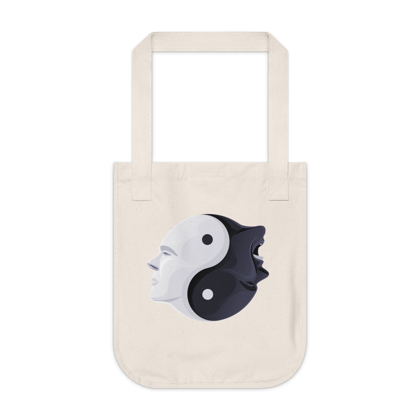 Yin Yang Two Faces Organic Canvas Tote Bag