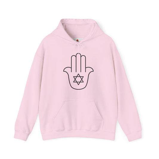 Simple Star of David in Hamsa Hand Hoodie