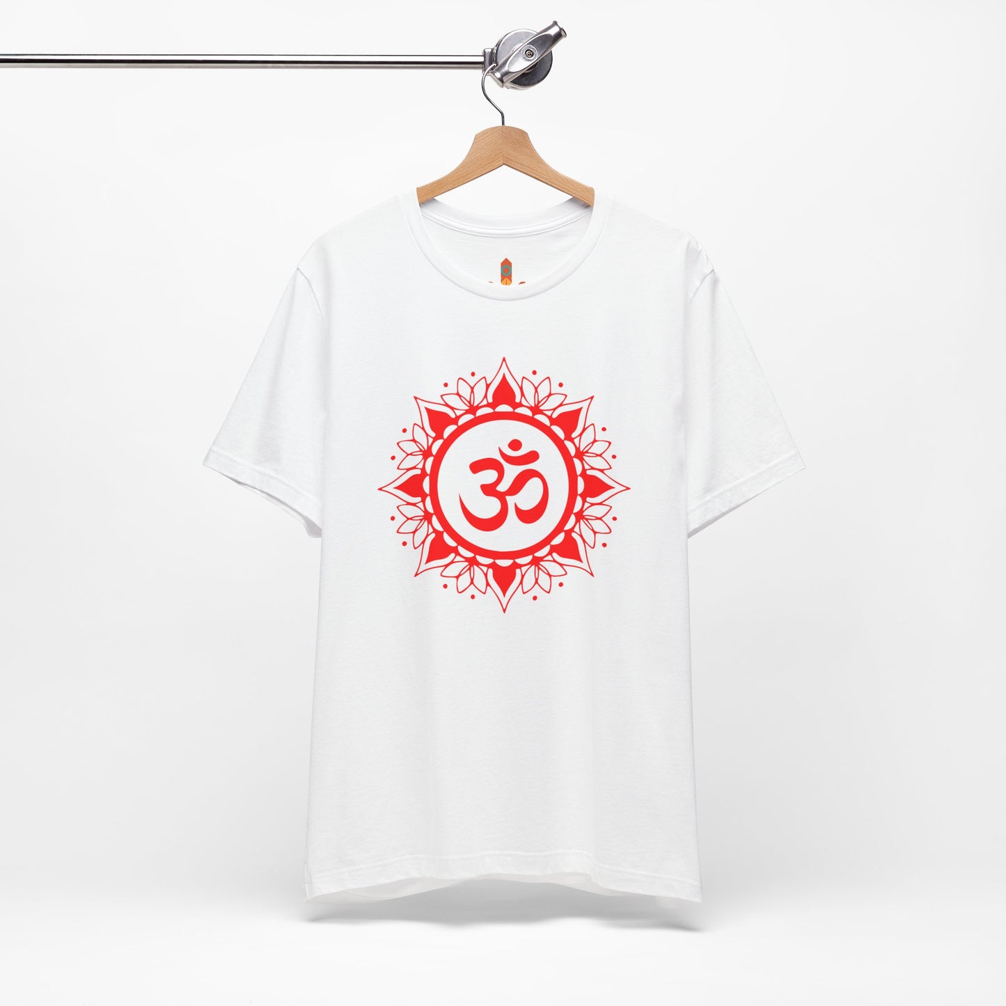 Red Om Lotus Design T-shirt