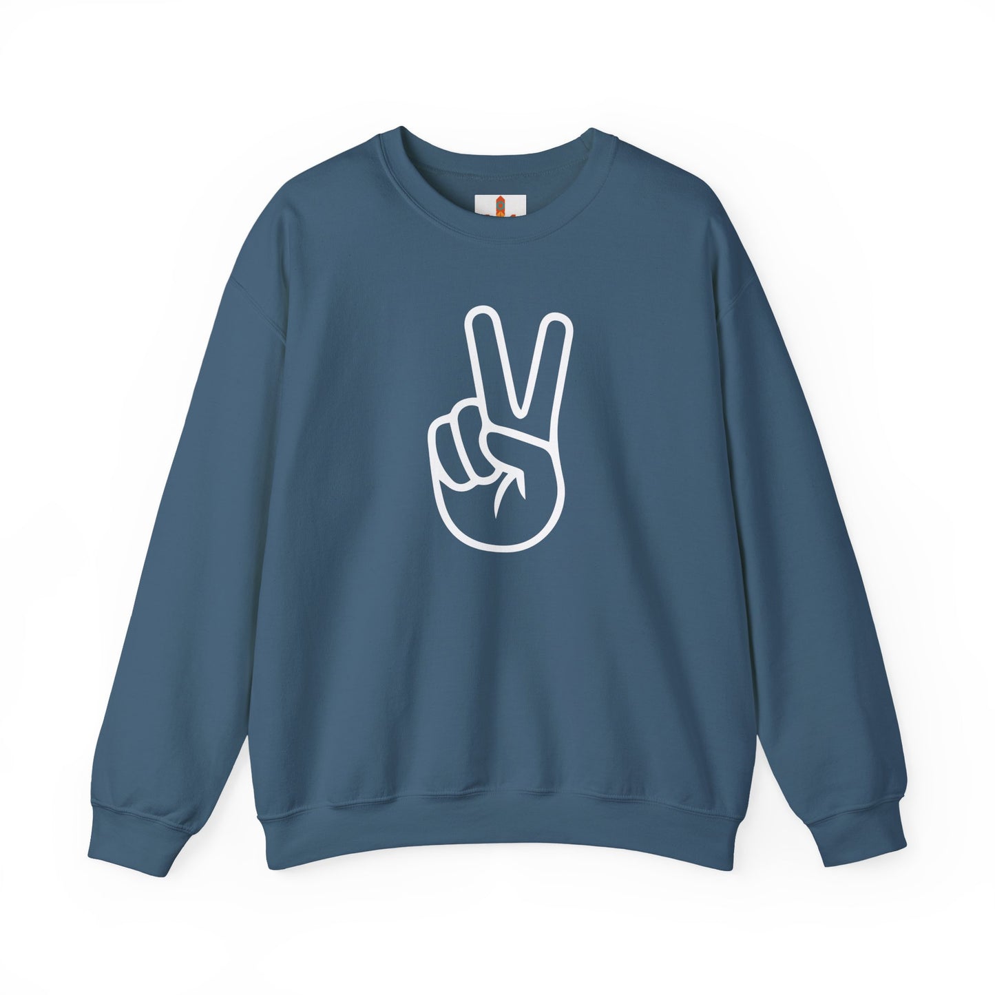 White Simple Peace Hand Sign Sweatshirt