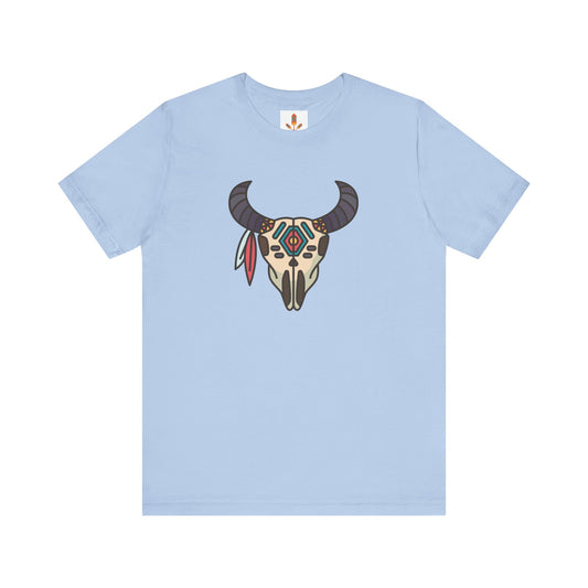 Buffalo Skull with Native Patterns T-shirt