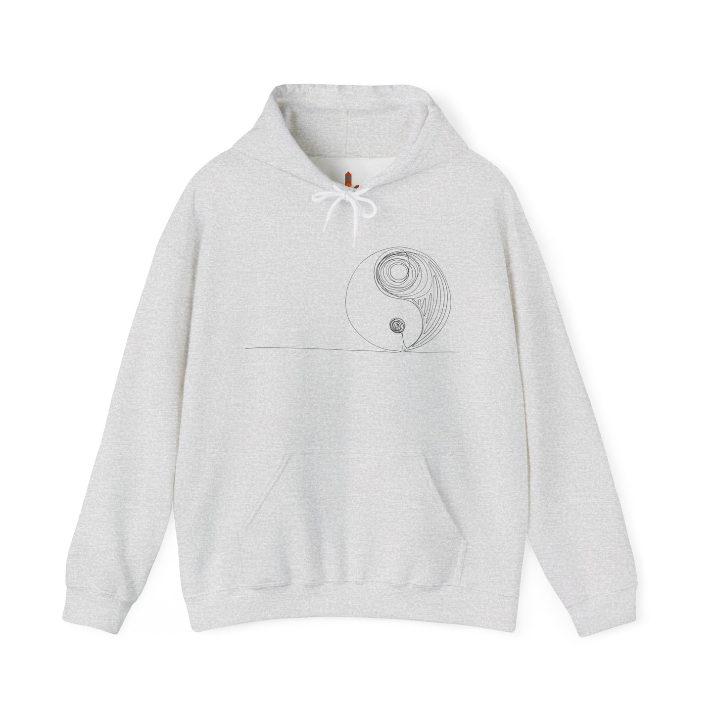 Minimalistic Yin Yang Drawing Hoodie