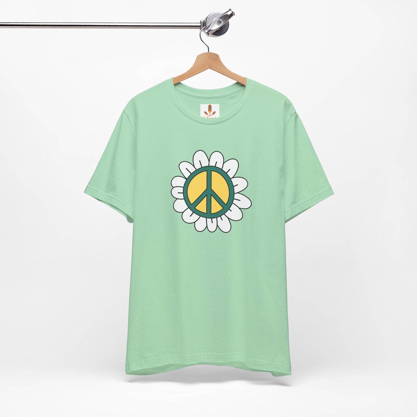 Peace Sign in White Flower T-shirt