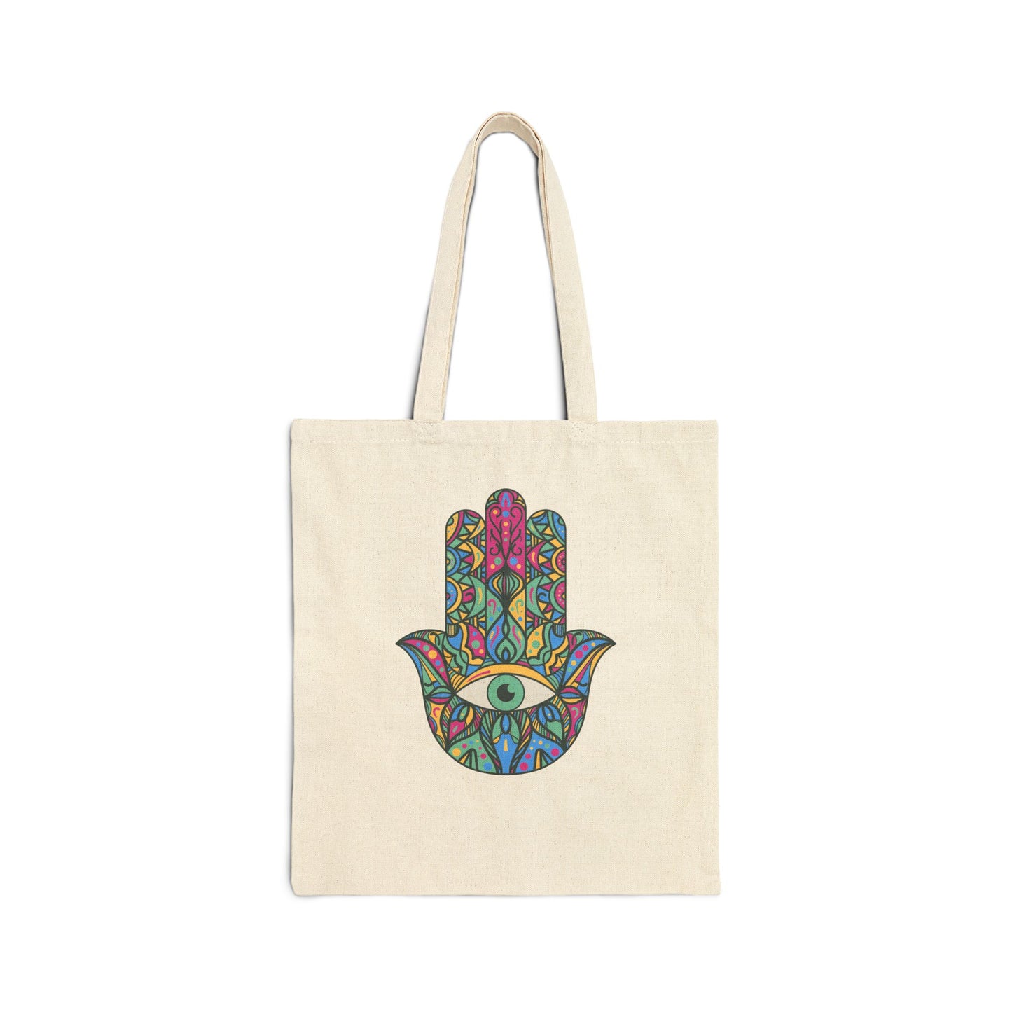 Colorful Hamsa Hand Cotton Tote Bag