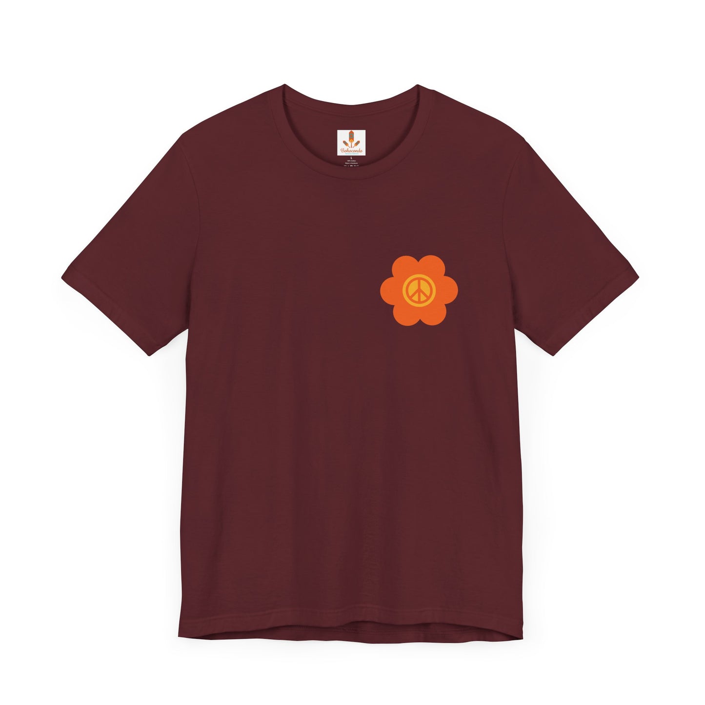 Peace Sign in Orange Flower T-shirt