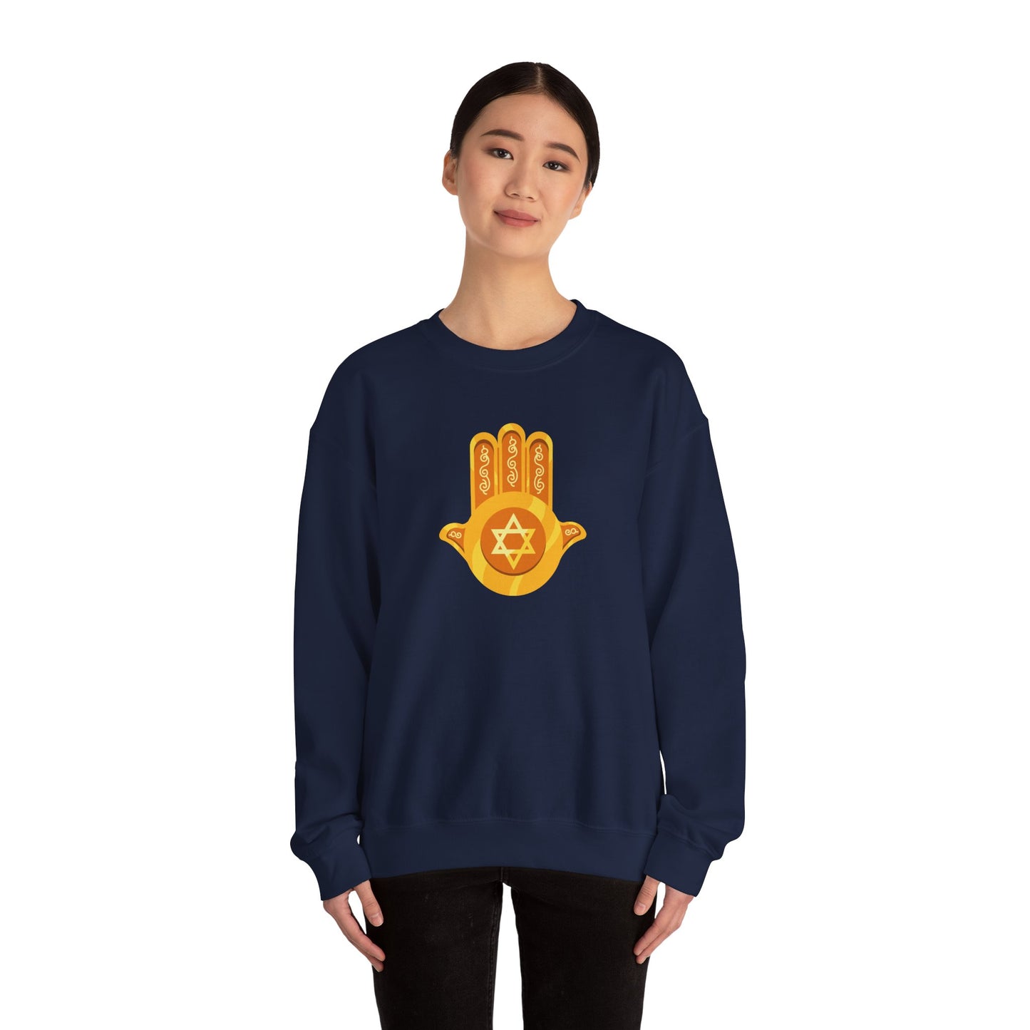 Golden Hamsa Hand with Star of David Sweatshirt