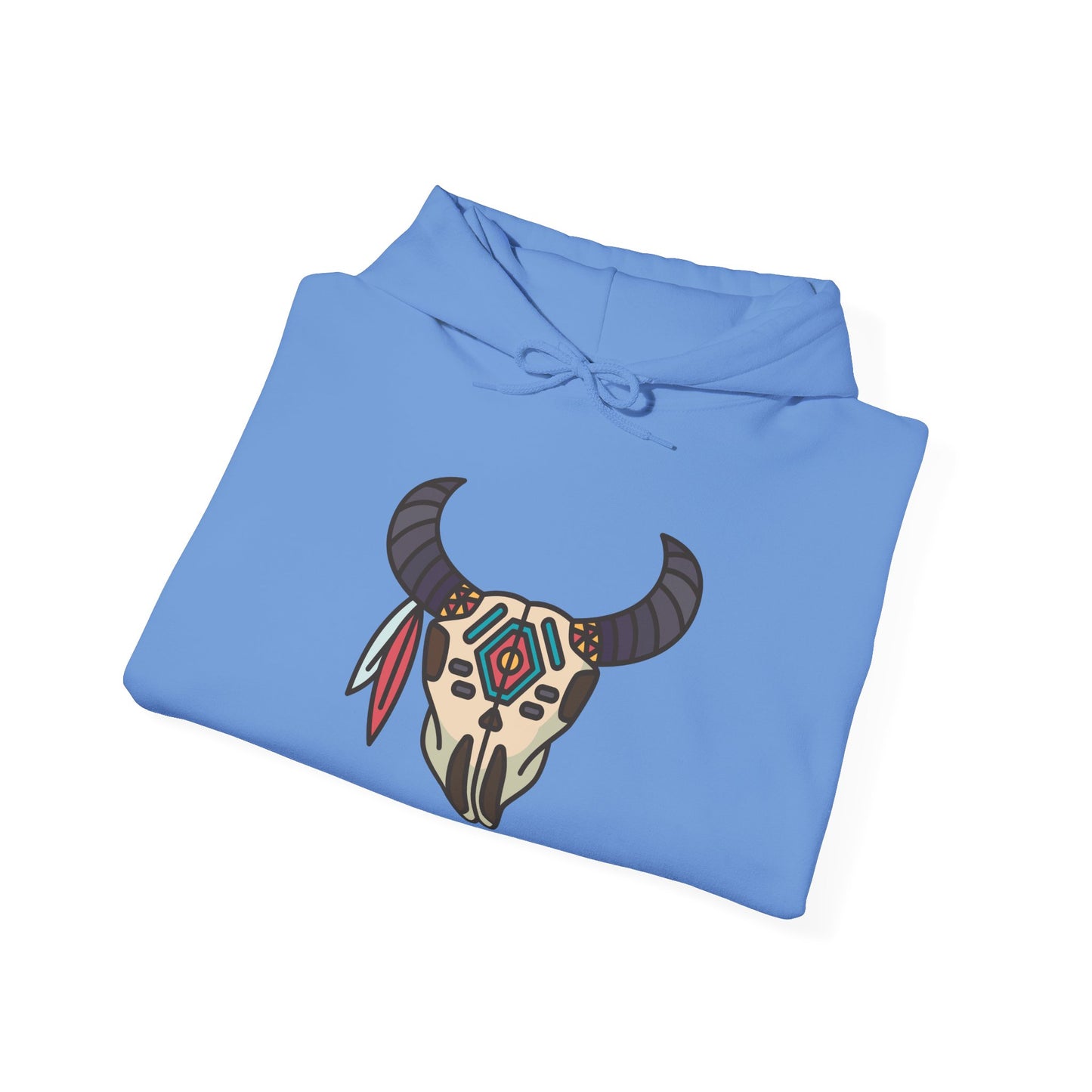 Buffalo Skull with Native Patterns Hoodie